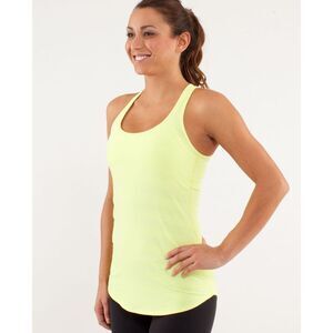 Lululemon Cool Racerback Tank *Striped Rib Clarity Yellow Women’s Sz 4 Small EUC